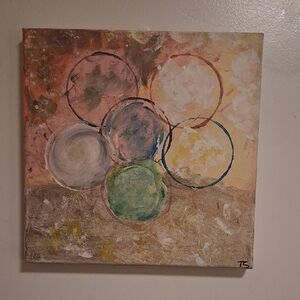 Abstract Canvas Art with Circles